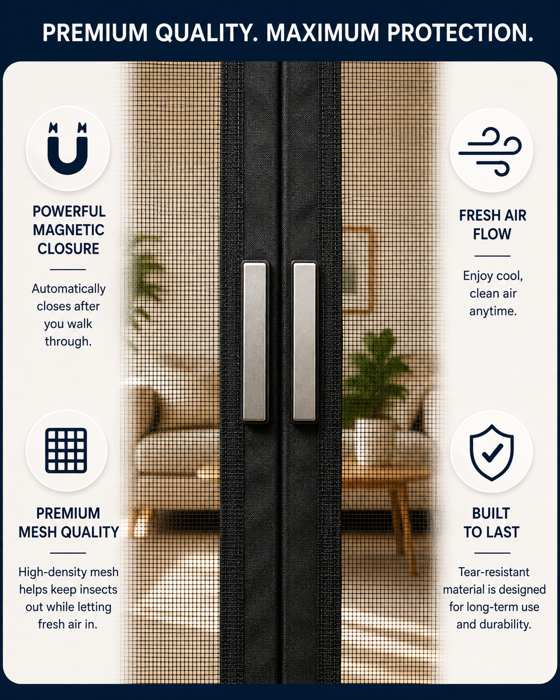 MagniShield Premium Magnetic Mosquito Door Net