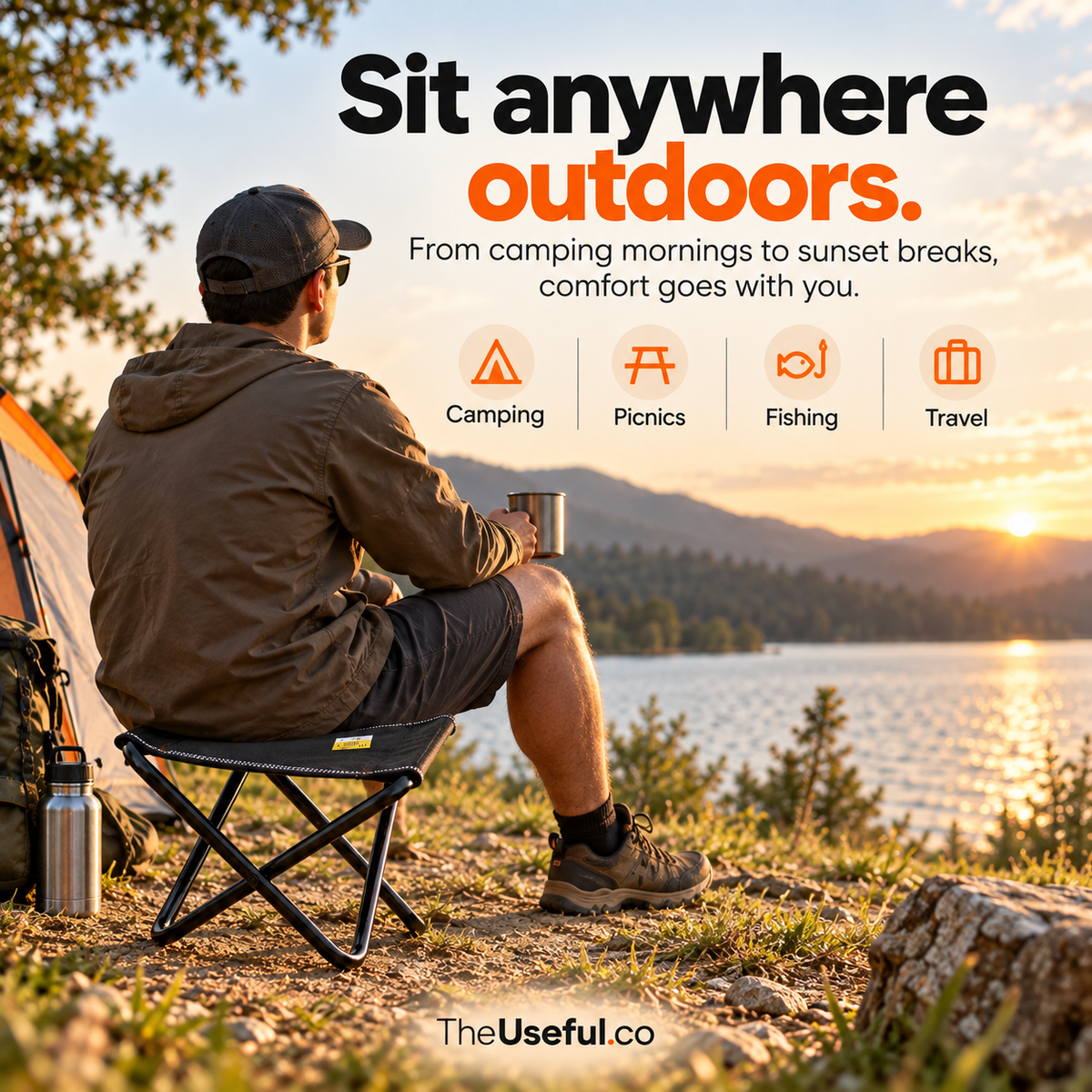 GoSeat Portable Folding Stool