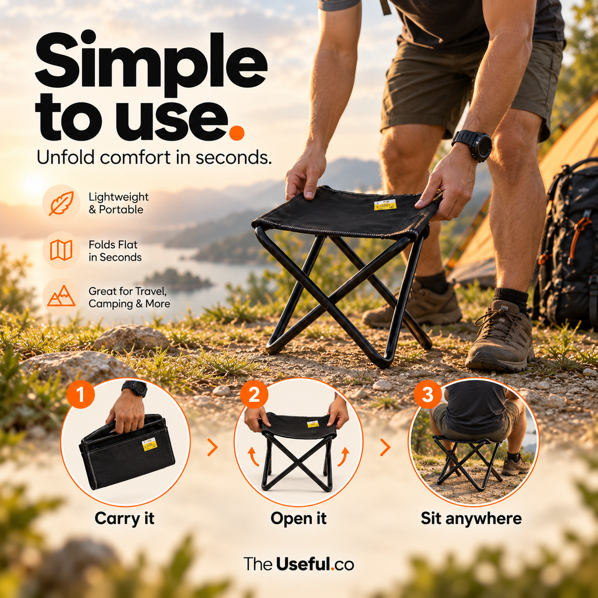 GoSeat Portable Folding Stool