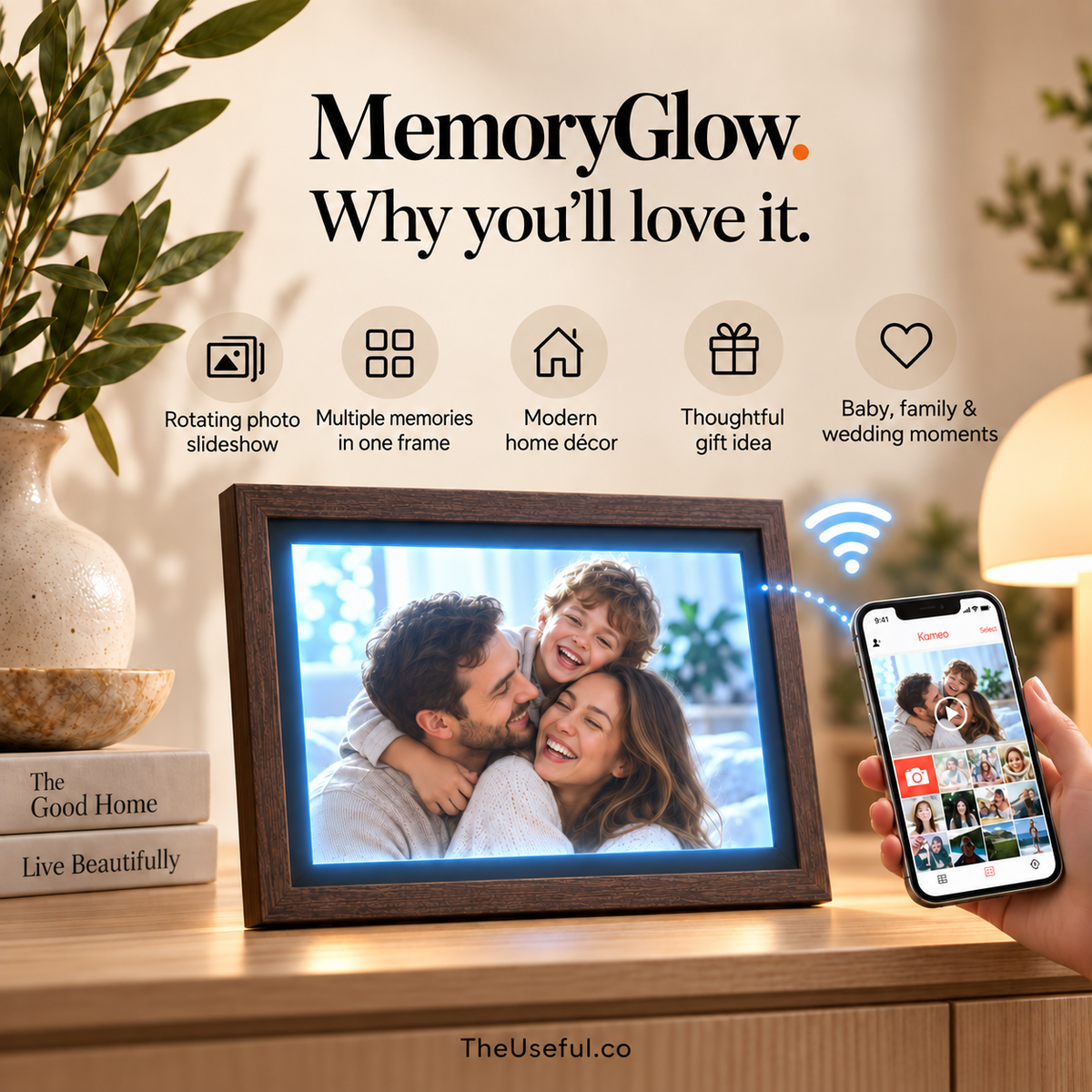 MemoryGlow Smart Digital Frame